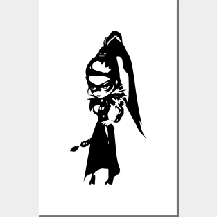 Rakshasa (unawakened) minimal silhouette white Posters and Art